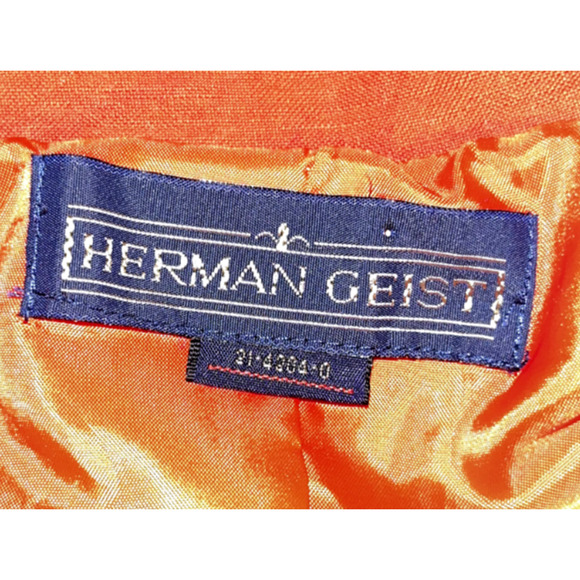 Vintage Herman Geist Linen Cropped Button Up Blazer Jacket Petites Sz 10 Lined - Picture 3 of 5